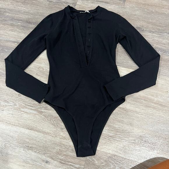 Reformation Black Nisa Knit Bodysuit Size X Small - Picture 2 of 7